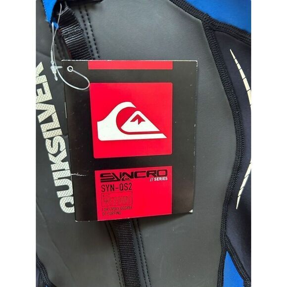 Quicksilver Syncro Shorty Shortie Surf Wetsuit Black Blue Hyperstretch Size 14 - Picture 4 of 8